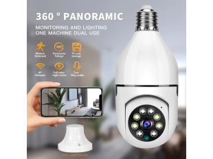 Wifi Въртяща куполна камера тип крушка 2MP Full HD 360°