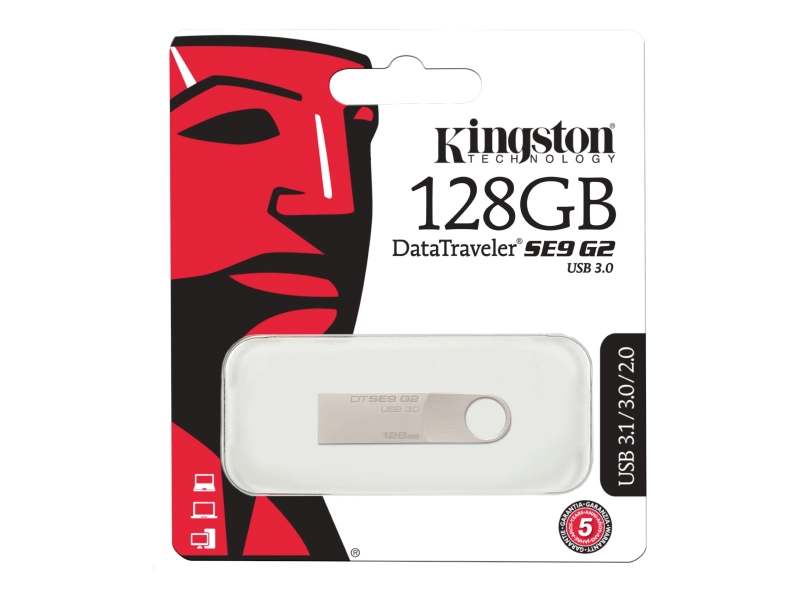 USB Flash памет Kingston DataTraveler SE9, 128GB, USB 3.1, Grey USB Flash памет Kingston DataTraveler SE9, 128GB, USB 3.1, Grey - Kingston 3067-128