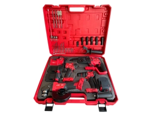 Комплект перфоратор, ъглошлайф, гайковерт и винтоверт с 3 броя батерии 36V 8Ah и зарядно KraftRoyal