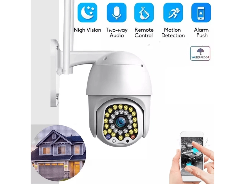 Външна куполна безжична камера LYLU 32 диода 5mpx iCSee Външна куполна безжична камера LYLU 32 диода 5mpx iCSee - LYLU 3001